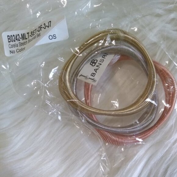 NEW Bansri Corelia Metal Stretch 3 Piece Bracelet Set - Picture 4 of 7